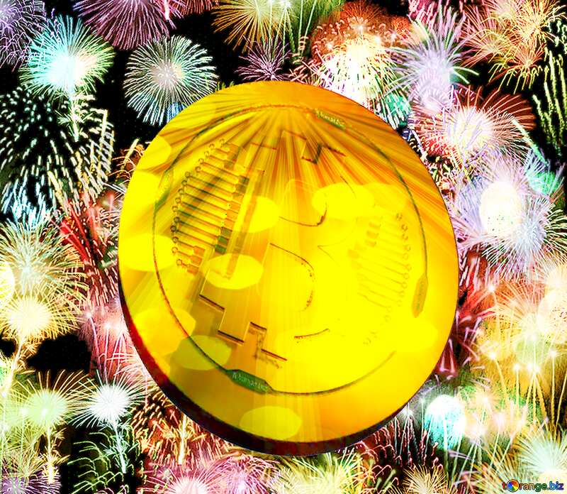 Bitcoin gold Rays coin Fireworks Texture Background №39942