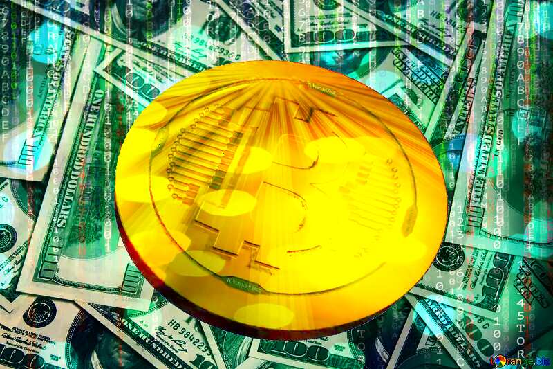 Bitcoin gold Rays coin Matrix Style Dollars №1507
