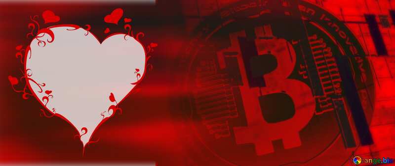 Bitcoin red love card with heart №51519