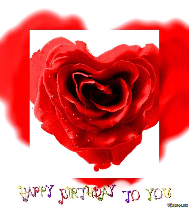 Flower  Rose heart   happy birthday card №17029