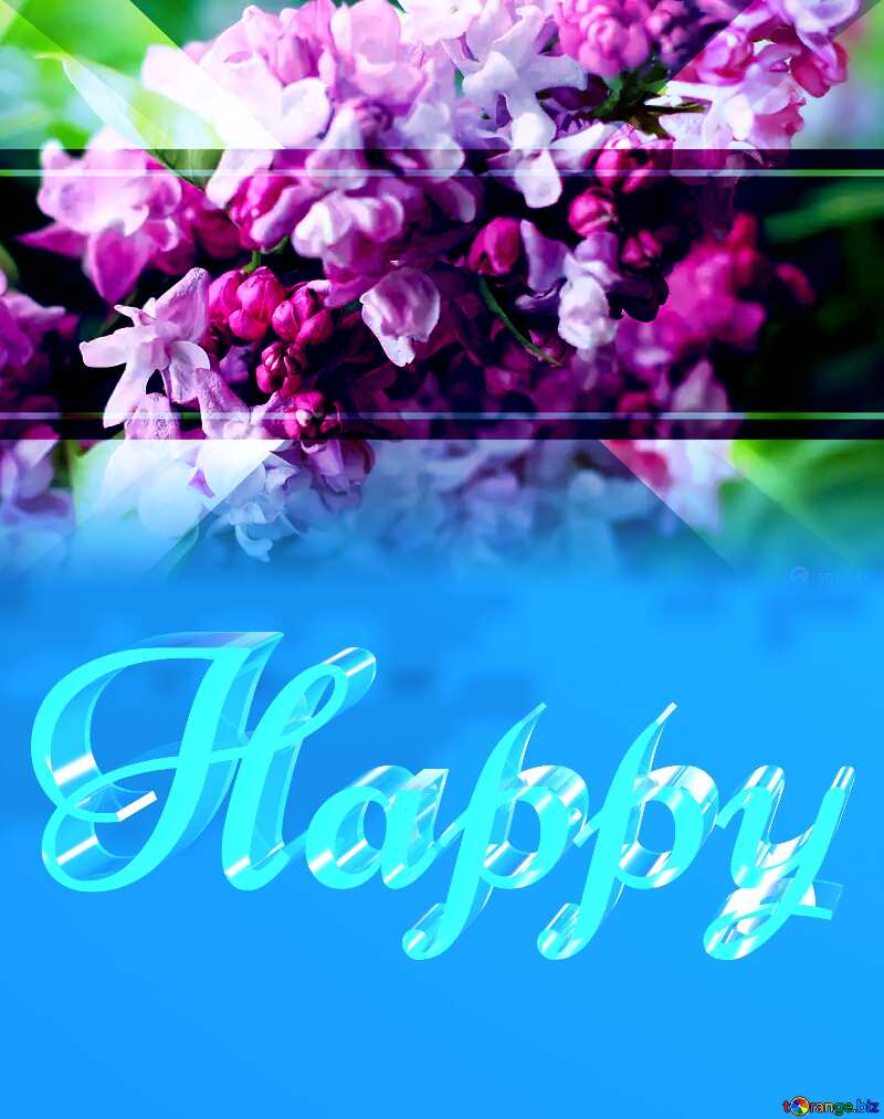 Happy glass blue background Bushes Blue Template Illustration Toned №37484