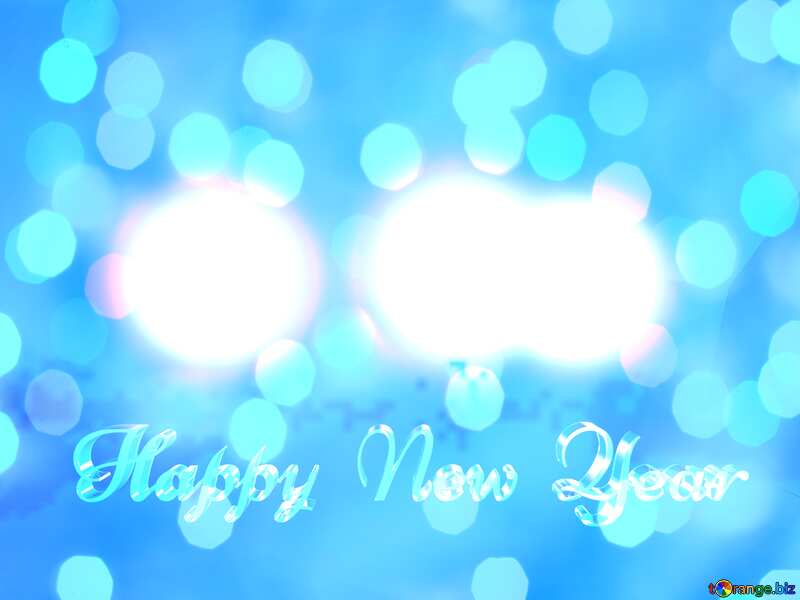 Happy New Year blue background bokeh №51523