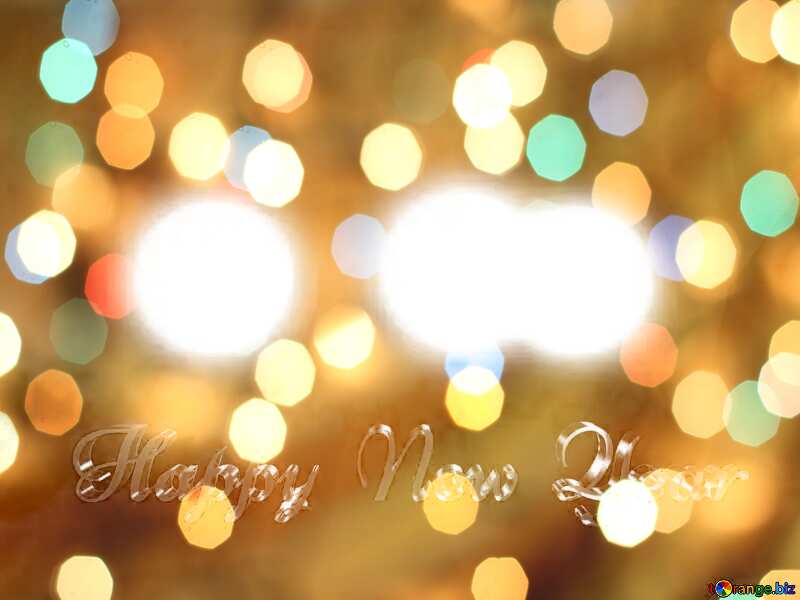 Happy New Year gold bokeh background №51523