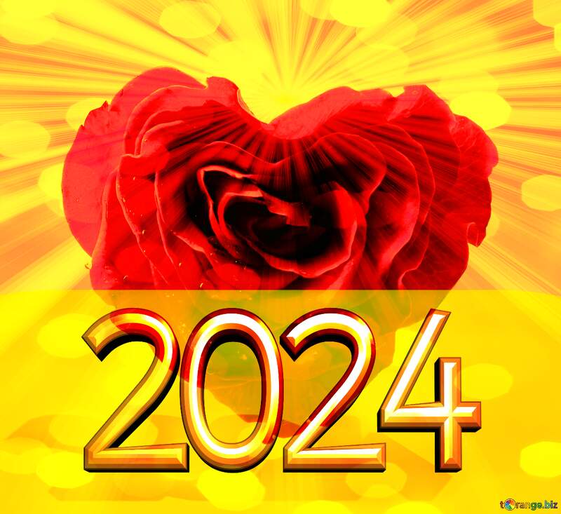 Rose heart bokeh background   2022 gold digits №17029