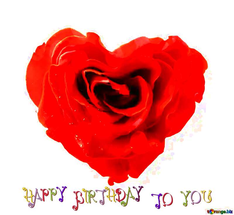 Rose heart  happy birthday card №17029