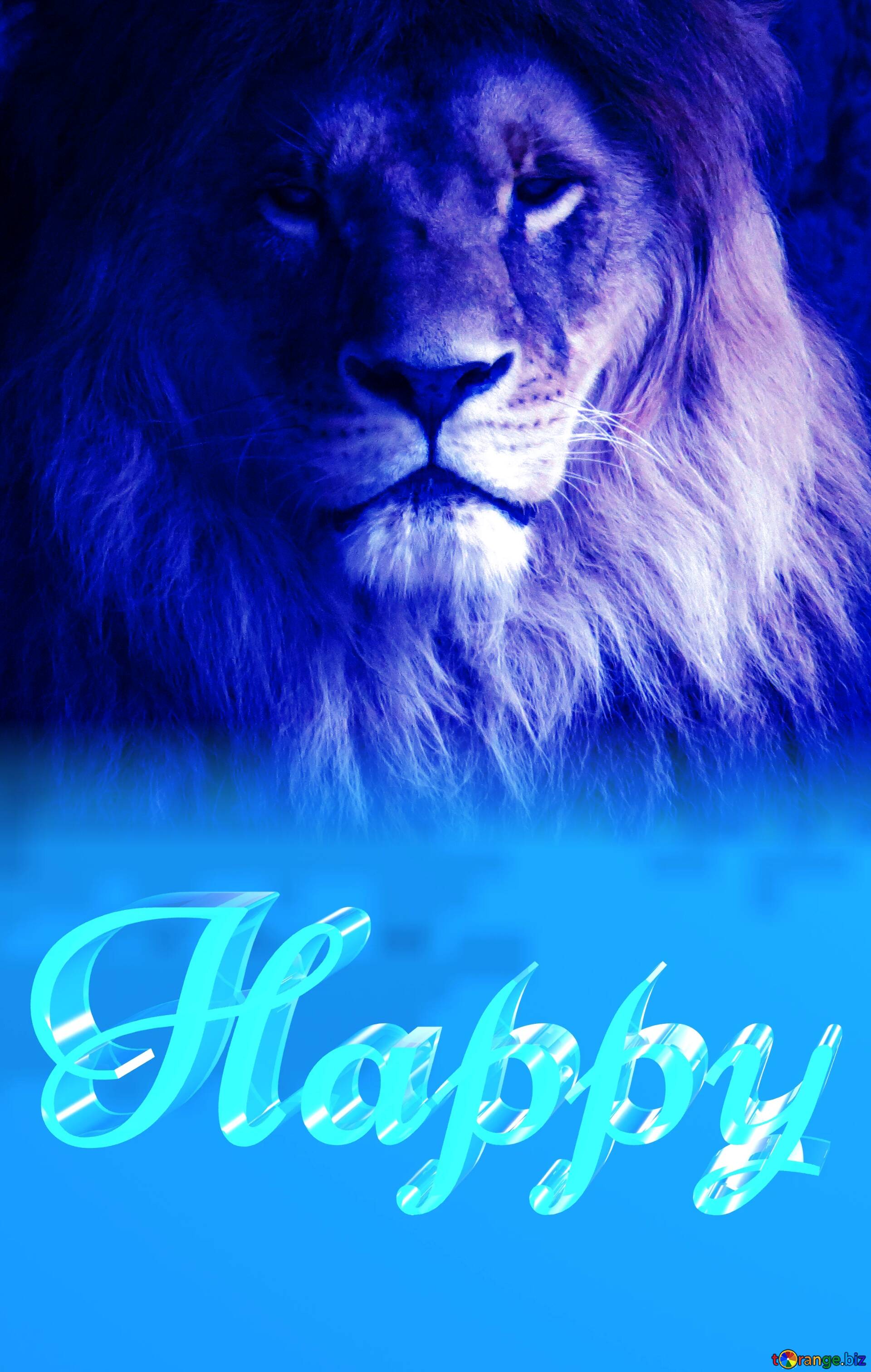 Download free picture Happy glass blue background Lion on CC-BY License ~  Free Image Stock  ~ fx №183029