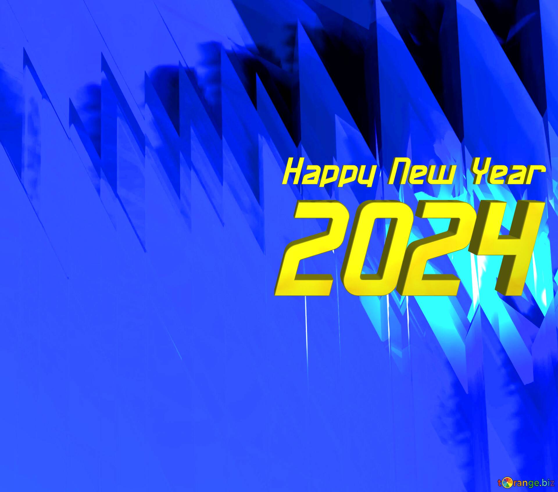 Happy New Year 2024 Computer Futuristic Abstract Background №183316