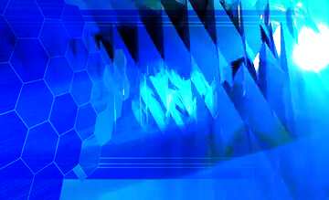 FX №183289 Blue futuristic shape. Computer generated abstract background. Business Tech Presentation Concept