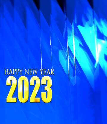 FX №183247 Blue futuristic shape. Computer generated abstract background. Happy New Year 2023