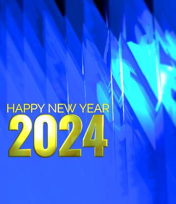 FX №183247 Blue futuristic shape. Computer generated abstract background. Happy New Year 2024