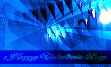 FX №183219 Blue futuristic shape. Computer generated abstract background. Happy Valentine`s Day Lettering Card