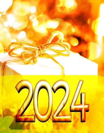 FX №183874 New Year 2022   gift  card Bokeh background