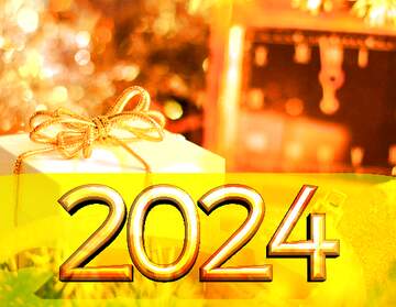 FX №183872 New Year 2022  Gift  Bokeh lights background