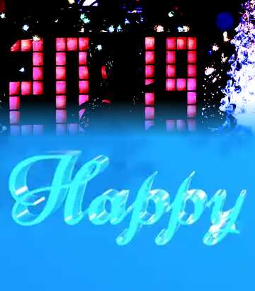 FX №183023 Happy glass blue background 2019 Christmas