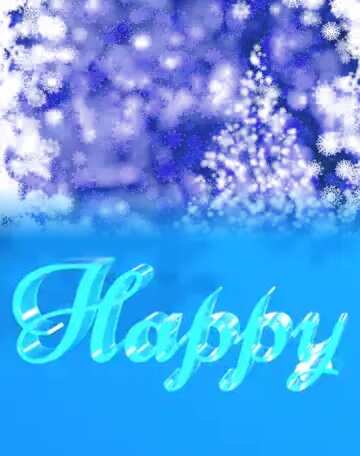 FX №183038 Happy glass blue background Christmas