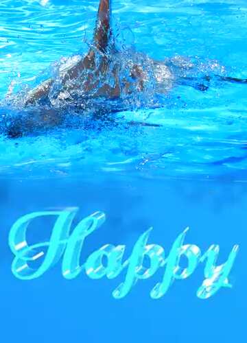 FX №183074 Happy glass blue background Dolphin