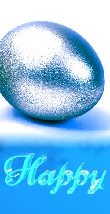 FX №183107 Happy glass blue background Egg metall