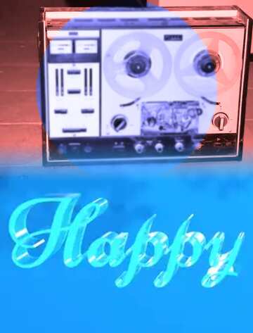 FX №183132 Happy glass blue background old music