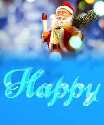 FX №183024 Happy glass blue background Santa Claus