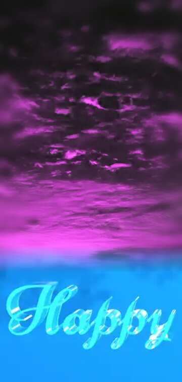 FX №183030 Happy glass blue background Sunset sky
