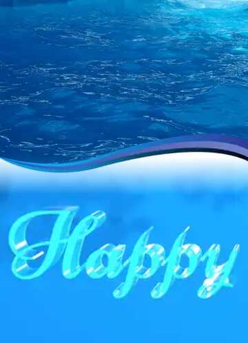 FX №183077 Happy glass blue background Water Curved Border