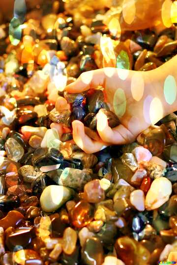 FX №183901 gemstones in hand