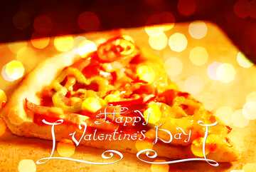FX №183802 piece pizza happy valentines day bokeh  background
