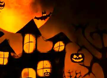 FX №183889 Halloween moon house background