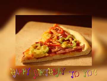 FX №183786 Cut piece pizza happy birthday card