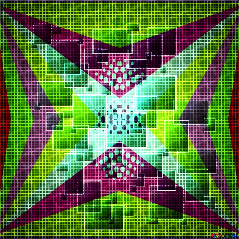 Technology pattern abstract squares colors geometry background №49678