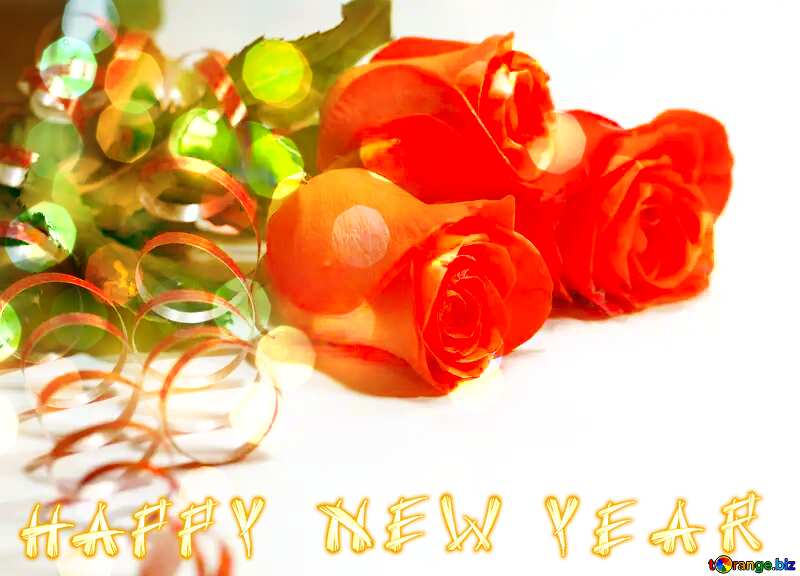 Rose flowers  happy new year  Christmas background №7266