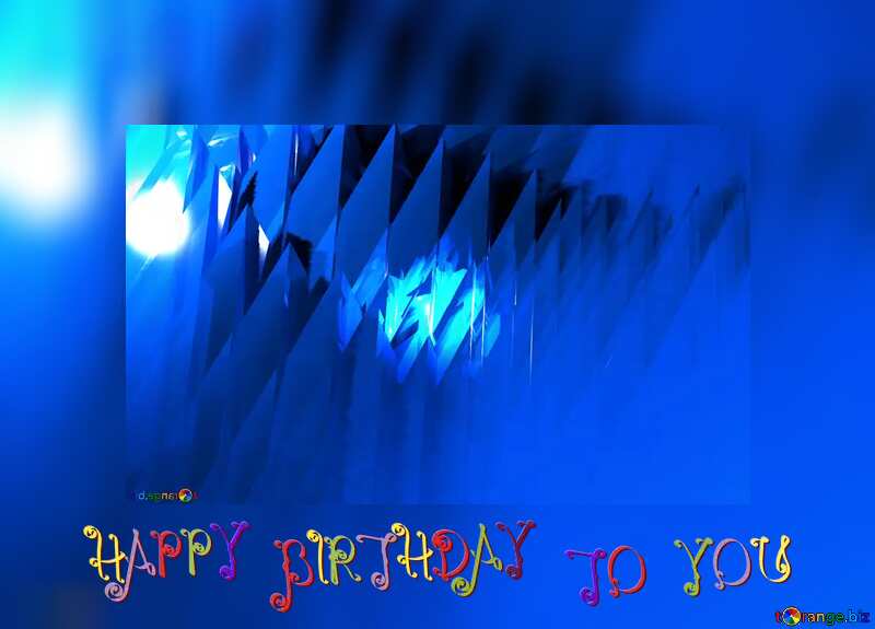 Blue futuristic shape. Computer generated abstract background. Birthday Card №51524