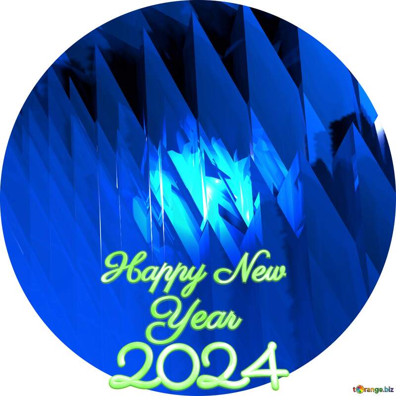 Blue futuristic shape. Computer generated abstract background. Circle happy new year 2024 №51524