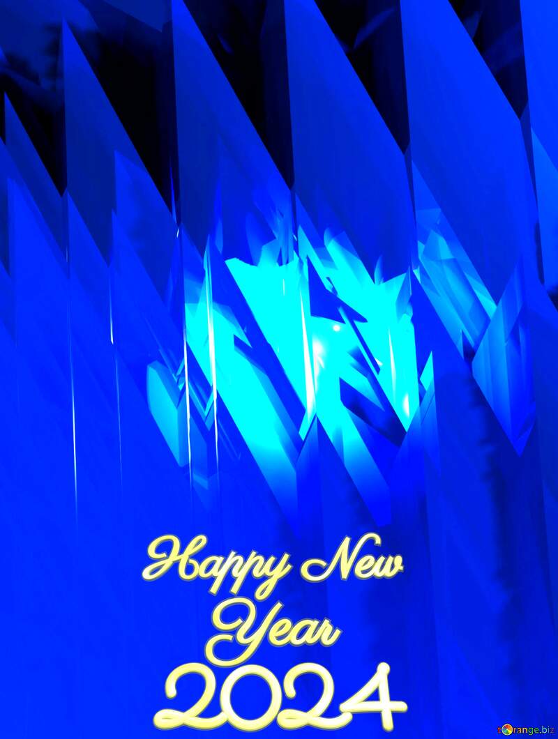 Blue futuristic shape. Computer generated abstract background. Happy New Year 2024 №51524