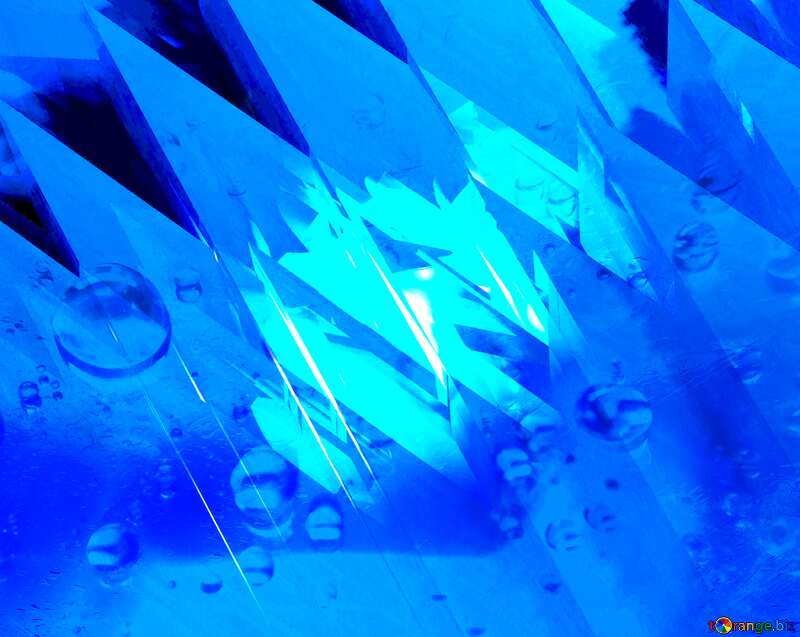 Blue futuristic shape. Computer generated abstract background. Rain Drops №51524