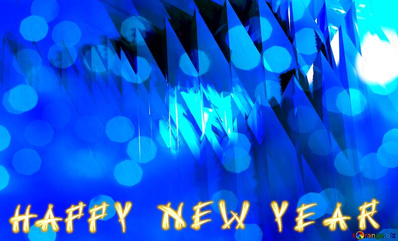 Card Happy New Year Futuristic Abstract Blue №51524