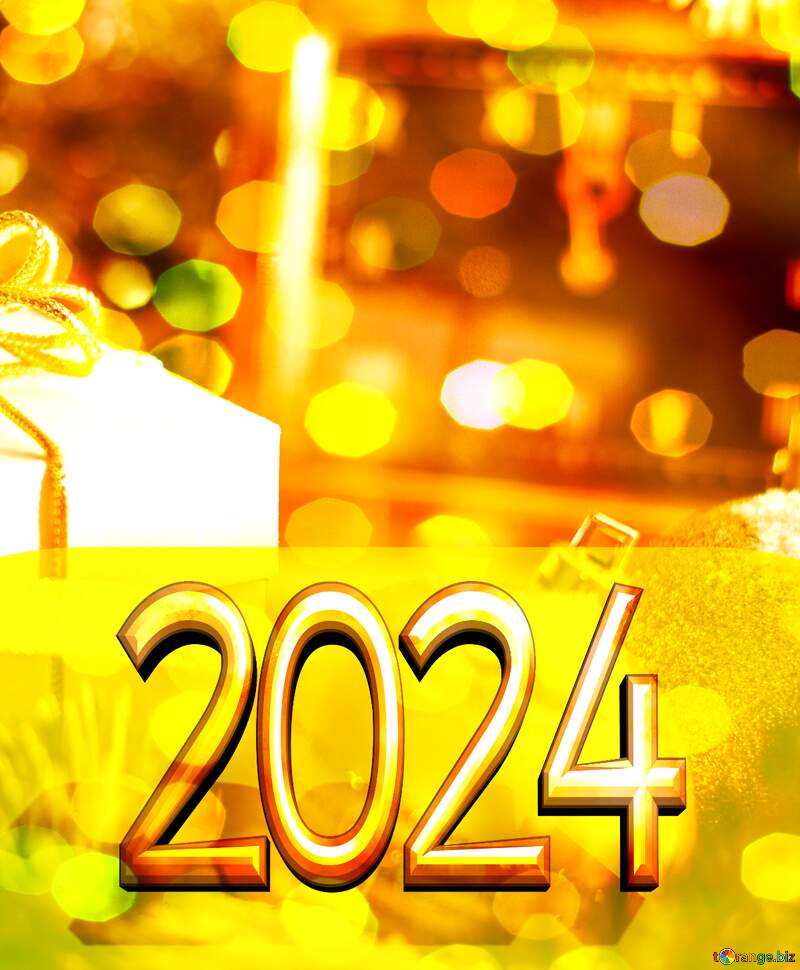 New Year 2022   Greeting card bokeh christmas background №15364