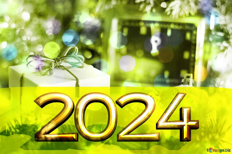 New Year 2022   Greeting card Christmas bokeh lights №15364