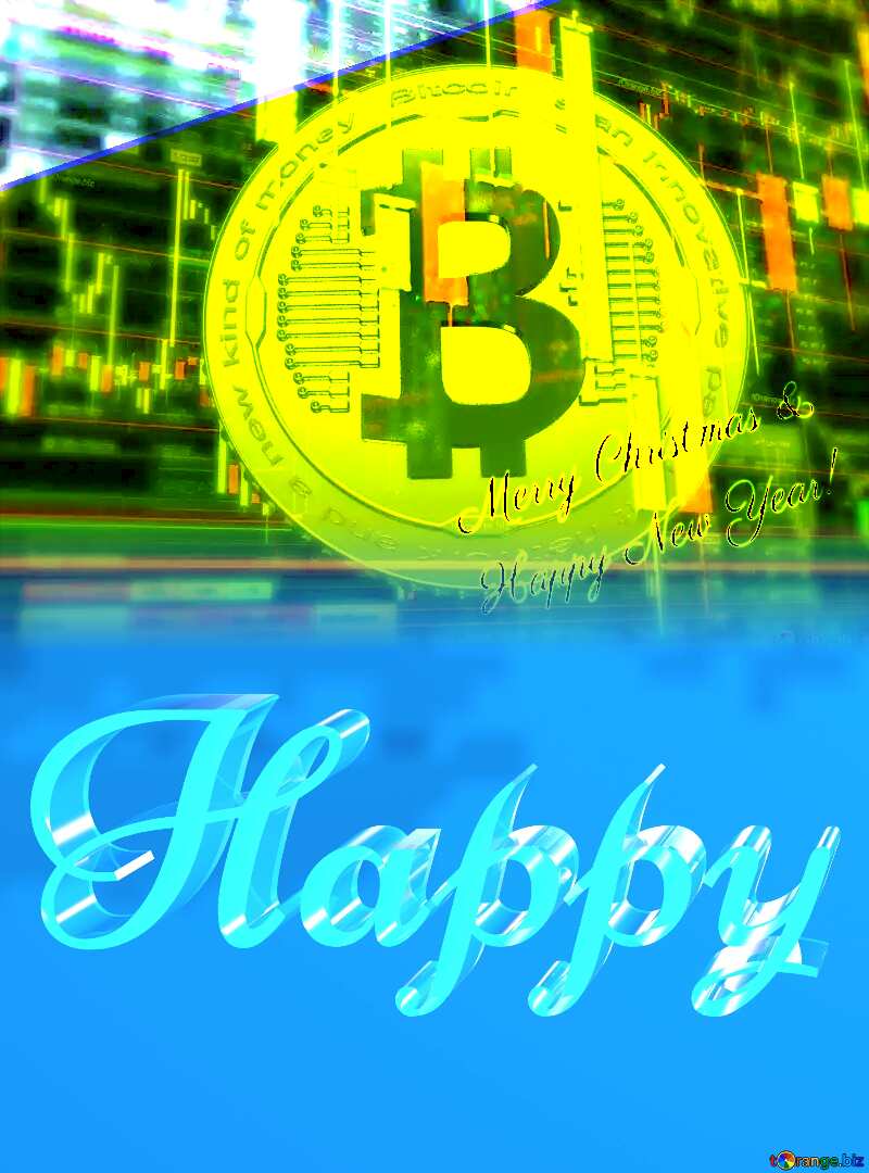 Happy glass blue background Bitcoin №51519