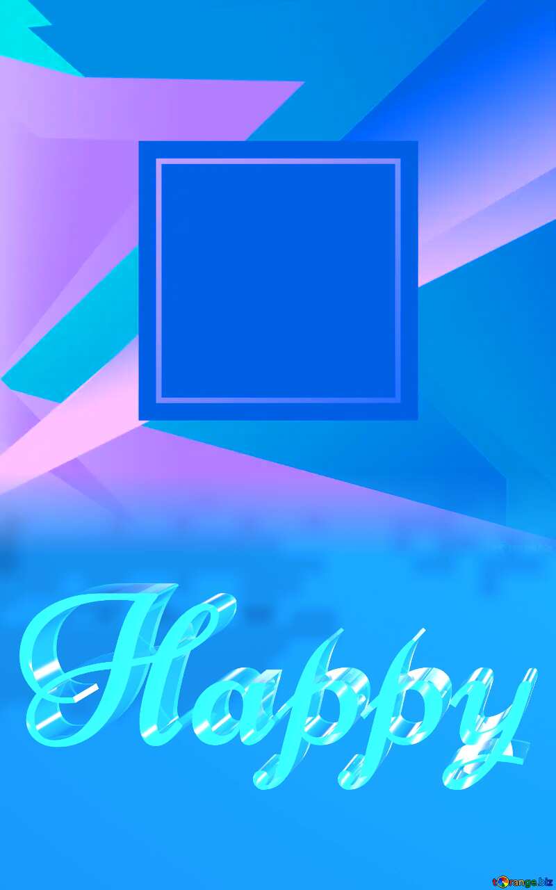 Happy glass blue background Blank Geometric Template Frame №49675