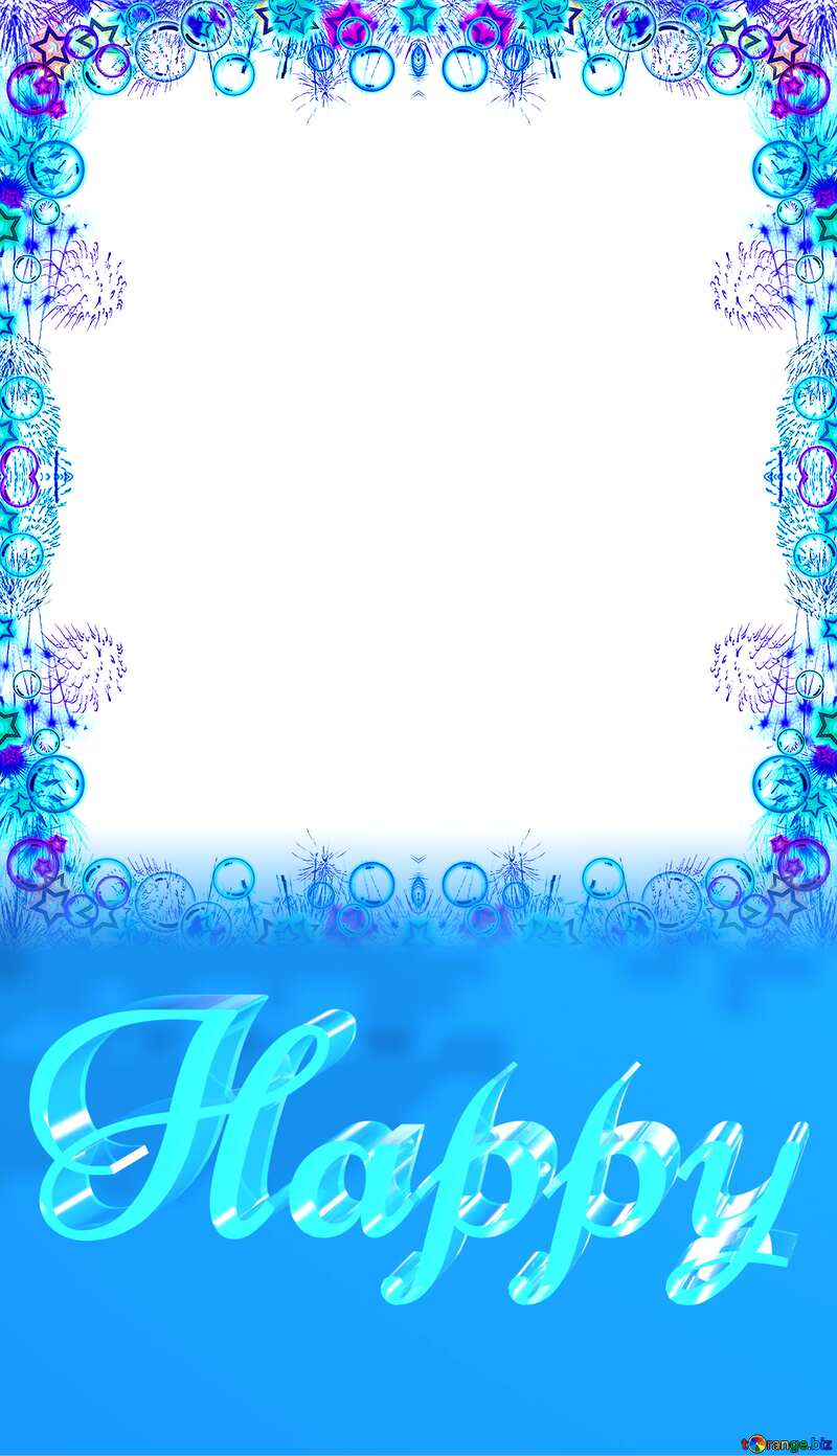 Happy glass blue background Frame Congratulations №39962