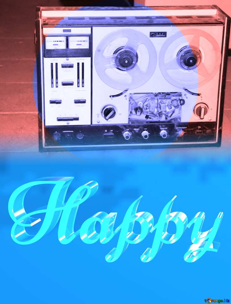 Happy glass blue background old music №930