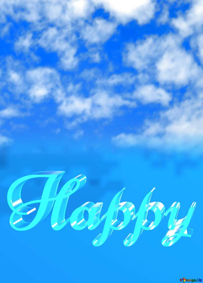 Happy glass blue background Sky Summer №24713