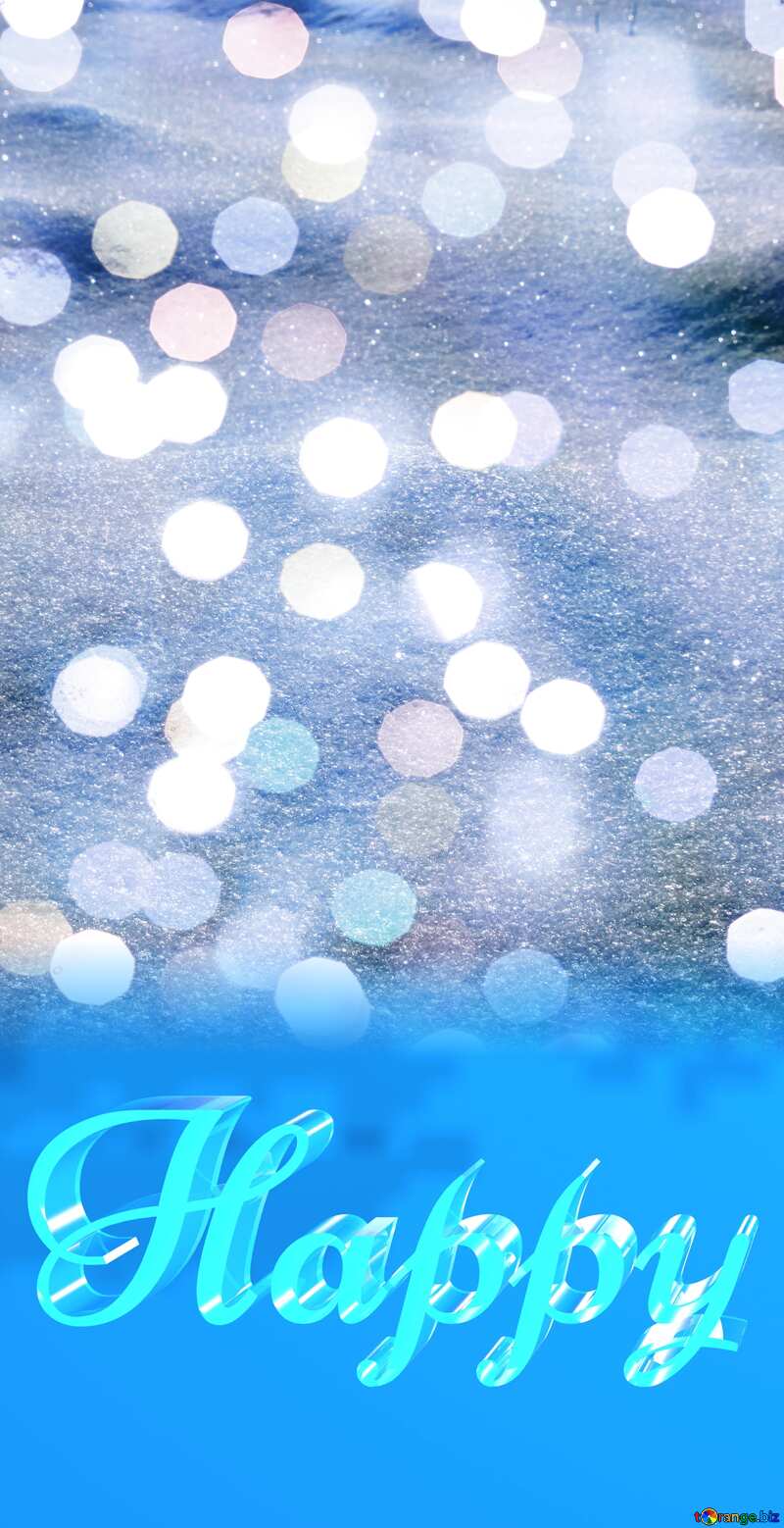 Happy glass blue background Snow №833