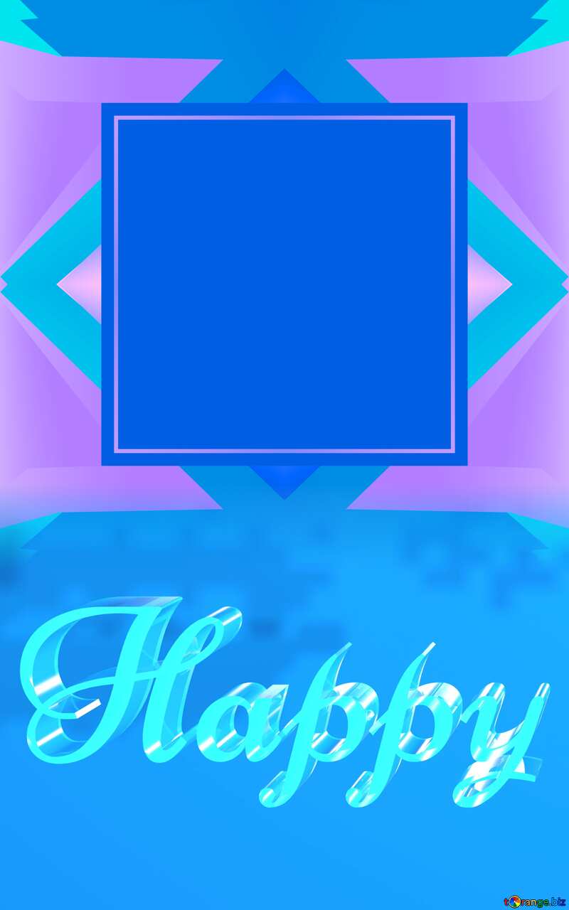 Happy glass blue background Template Frame Illustration Blank №49675