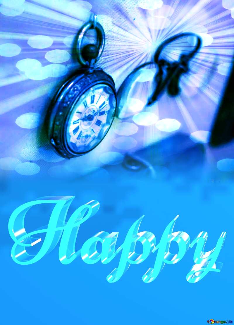 Happy glass blue background Watches №44298