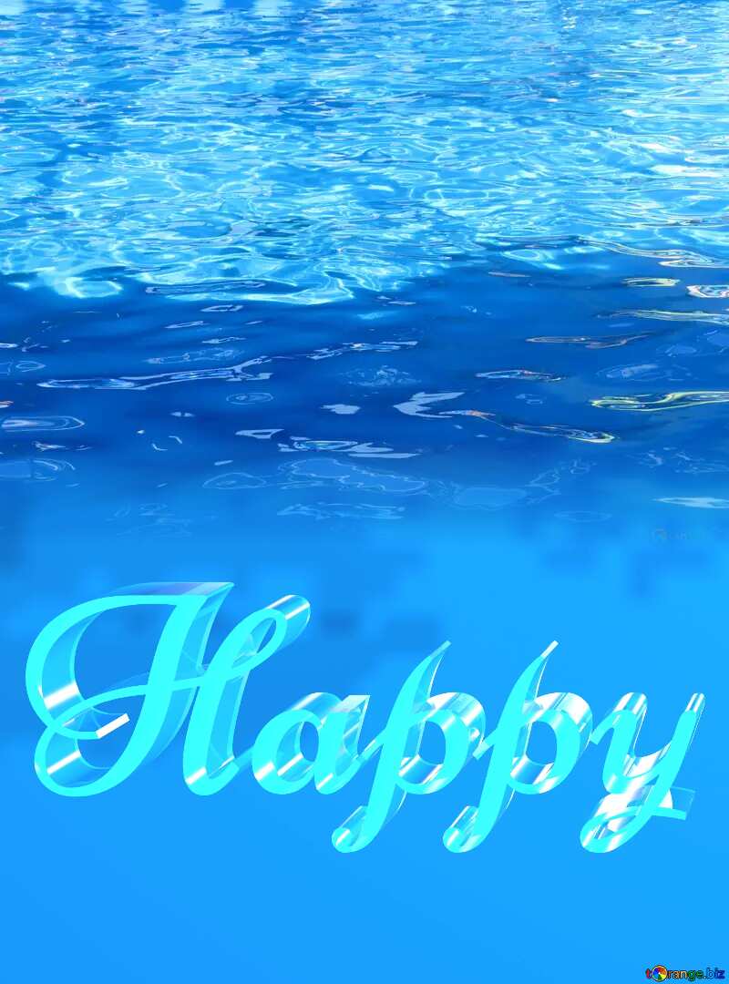 Happy glass blue background Water №25513