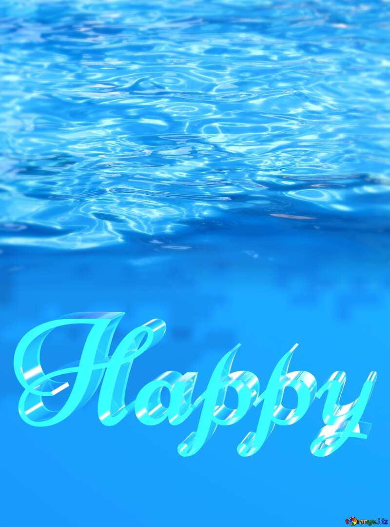 Happy glass blue background Water Pool №25513