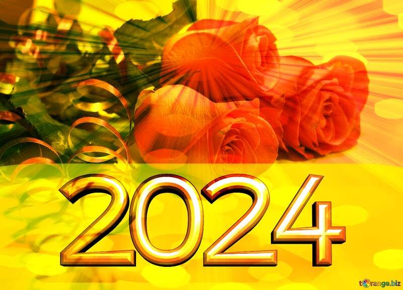Rose flowers  happy new year 2022  Greeting Background №7266