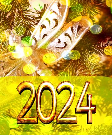 FX №184036 Dragonfly  Christmas card text 2022 new year  bokeh background